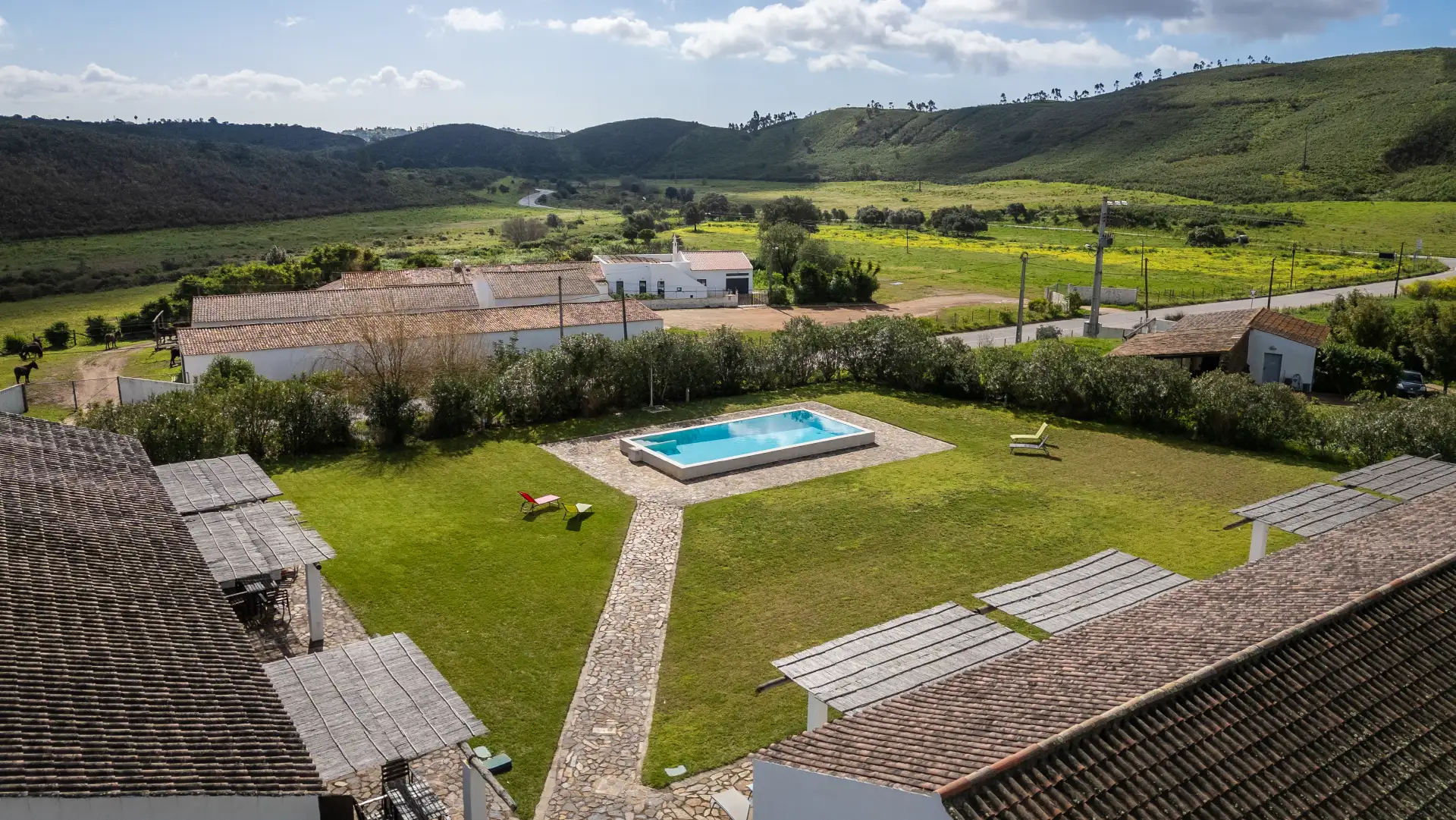 Aerial view of Algarve holiday home